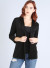 Quarter sleeve open front cardigan - 00010-5180-BLACK