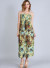Smocked strapless floral printed maxi dress.  118281 YELLOW/GREEN