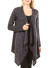 Draped long line cardigan with open front FH-2154C-CHARCOAL