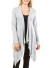 Draped long line cardigan with open front FH-2154C-GREY