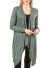 Draped long line cardigan with open front FH-2154C-GREEN/BLACK