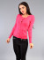 Long Sleeves Crew Neck Fine-Ribbed Solid Cardigan Sweater with Decorative Buttons Front Closure NW-24959 ROSE