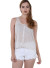 Scoop neckline, Striped pattern button down front hi-low tank top.3411419J CREAM