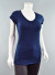 Cap Sleeves Lace Trim V-Neck Tee 6272 NAVY