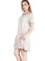 Short sleeve, round neck, A-line solid dress. WH-B3061-CREAM
