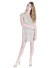 Cap Sleeves Round Neck, Strappy Cut-out back Printed Dress .D4079 IVORY