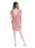 Cap Sleeves Round Neck, Strappy Cut-out back Printed Dress .D4079 CORAL 