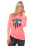 A long sleeves solid top featuring an " EYE" detailed front JADA2891- NEON PINK