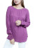 Long sleeve top with scooped hem and designed sleeves and collar FH-KNT016365-PURPLE