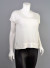 Seamless Short  Banded, Boat Neck, Paneled and Front Glittered Top L0213 WHITE