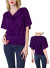 Short Flare Dolman Sleeves, Drape Neck, Wide Bottom-banded Glitter Top MKWF0291 - PURPLE