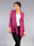Long Sleeves Open Front Fly Away Solid Rib Cardigan NW-BT1579-B MAGENTA
