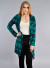 Long Sleeves Open Front Chiffon Cardigan with Slightly Shirred Upper Mid-Back Panel Detail and Stitch-Finished Hem Edges NW-BT1581-B JADE