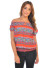 A short sleeves paisley printed smocked top featuring a keyhole accent with button detail front. RN#37080-RED