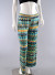 Gartered Banded Waist Aztec Print Palazzo Pants WH-SJ100-AQUA