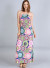 Strapless high waist Geo printed maxi dress.VL1664 PINK MULTICOLOR