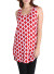 Round neck, sleeveless, printed shift dress/tunic-WH-600DIG-RED/WHITE