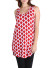 Round neck, sleeveless, printed shift dress/tunic-WH-600DIG-RED/WHITE