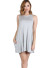 Round neck, sleeveless solid shift dress. WH-BD7011S-GREY