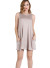 Round neck, sleeveless solid shift dress. WH-BD7011S-MOCHA