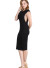 Sleeveless,Round neckline Ribbed Raw-cut dropped armholes Midi Dress. WH-BD7045-BLACK