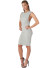 Sleeveless,Round neckline Ribbed Raw-cut dropped armholes Midi Dress. WH-BD7045-GREY
