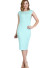 Sleeveless,Round neckline Ribbed Raw-cut dropped armholes Midi Dress. WH-BD7045-MINT