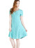 Short sleeve, round neck, A-line striped dress. WH-BD7050-MINT