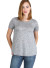 Short-sleeve, round neckline,ribbed swing top. WH-BT1868-CHARCOAL