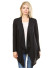 Draped open front, long sleeve cardigan.WH-BT2154-BLACK