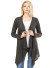 Draped open front, long sleeve cardigan.WH-BT2154-CHARCOAL