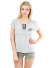 Scoop neck eyelet lace up elephant print t-shirt-Round neck-WH-NFT21332-GREY