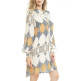 LS Button Down Tunic-2 pcs dress MDW7W03CP-Beige/Navy
