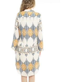 LS Button Down Tunic-2 pcs dress MDW7W03CP-Beige/Navy