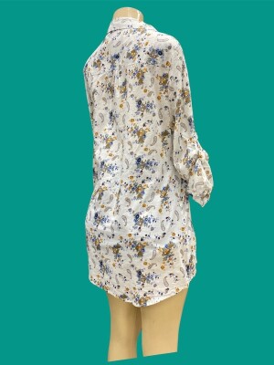 4073-BUTTON DOWN PAISLEY PRINTED TUNIC TOP - Q#1908
